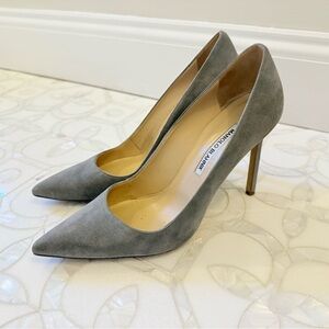 MANOLO BLAHNIK BB 38.5 GRAY SUEDE